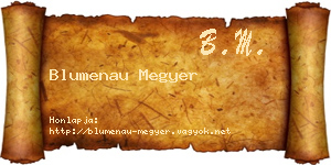 Blumenau Megyer névjegykártya